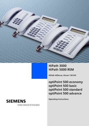 Siemens Optipoint 500 Advance User Manual